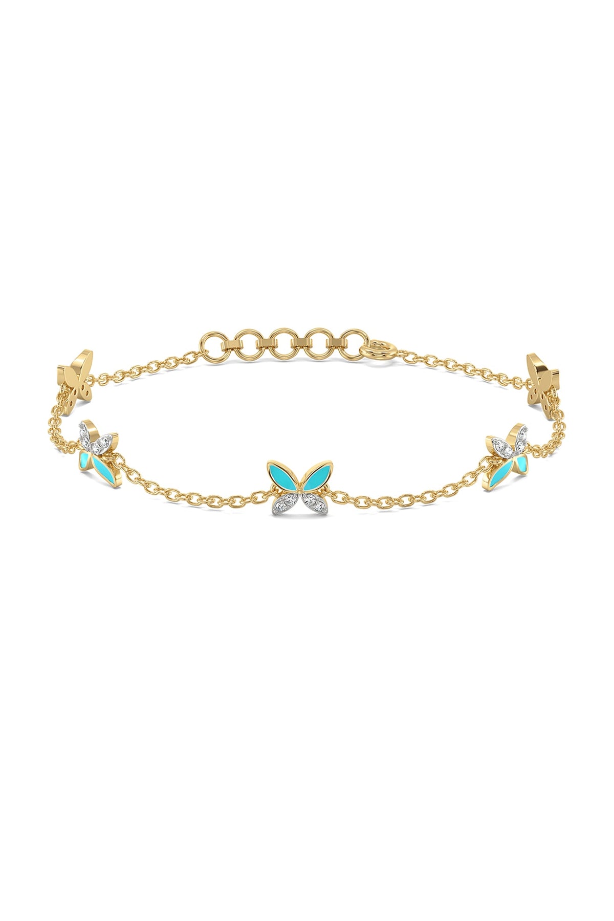 Gold Plated Lab-Grown Diamond Bracelet In Silver