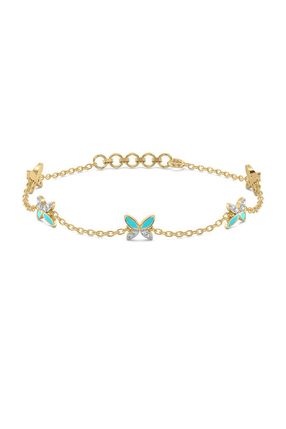 Gold Plated Lab-Grown Diamond Bracelet In Silver