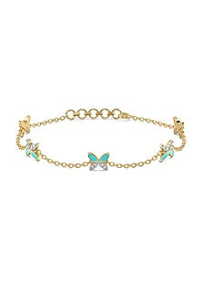 Gold Plated Lab-Grown Diamond Bracelet In Silver