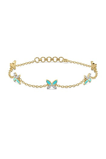 Gold Plated Lab-Grown Diamond Bracelet In Silver