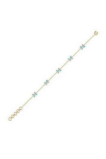 Gold Plated Lab-Grown Diamond Bracelet In Silver