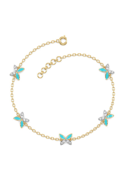 Gold Plated Lab-Grown Diamond Bracelet In Silver