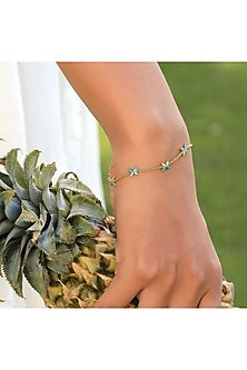 Gold Plated Lab-Grown Diamond Bracelet In Silver