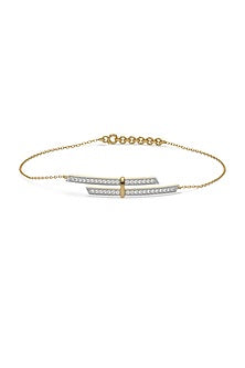 Gold Plated Lab-Grown Diamond Bracelet In Silver