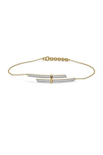 Gold Plated Lab-Grown Diamond Bracelet In Silver