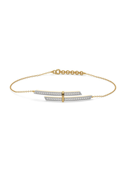 Gold Plated Lab-Grown Diamond Bracelet In Silver