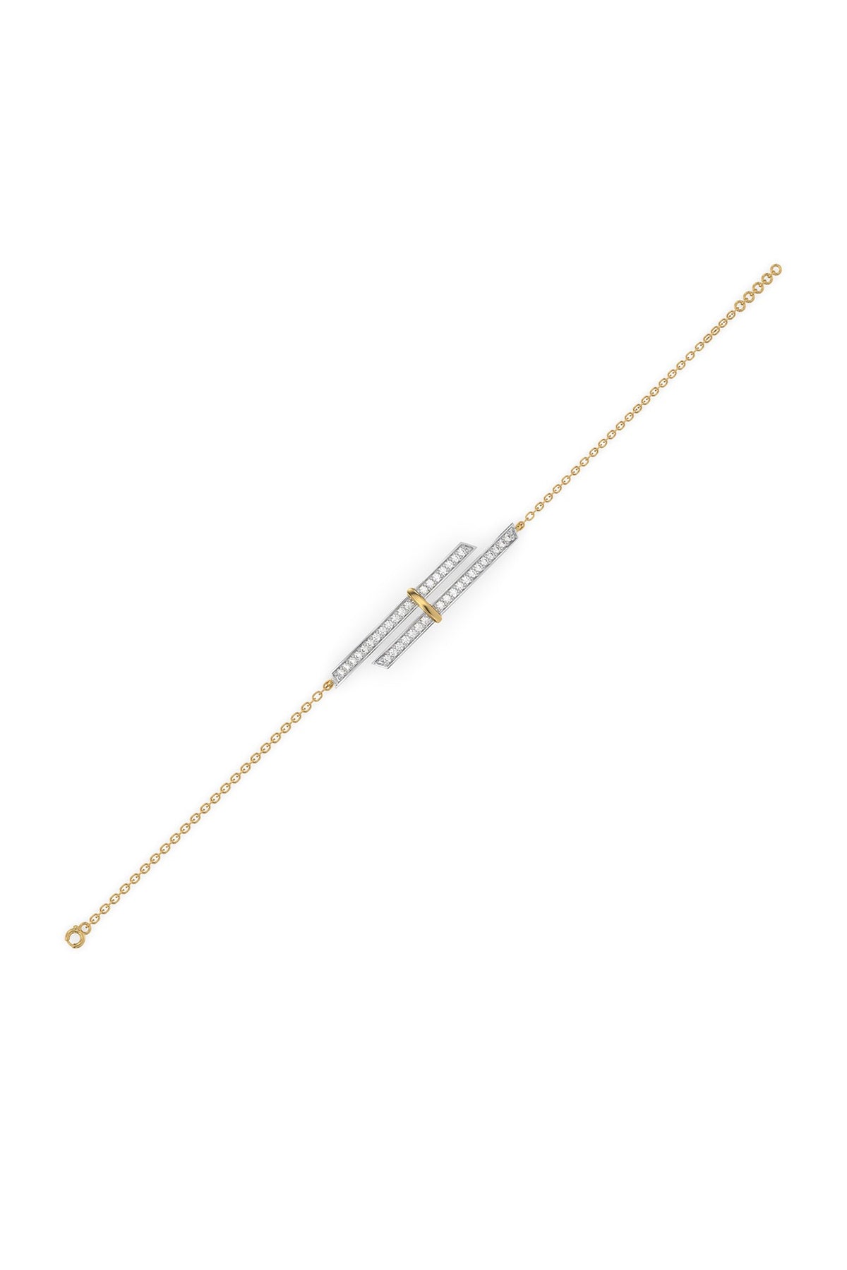 Gold Plated Lab-Grown Diamond Bracelet In Silver