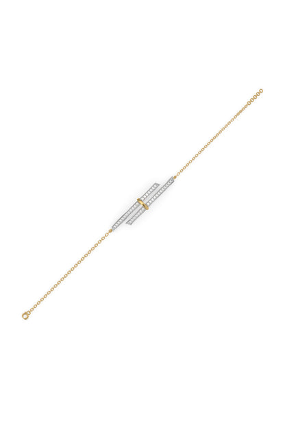 Gold Plated Lab-Grown Diamond Bracelet In Silver