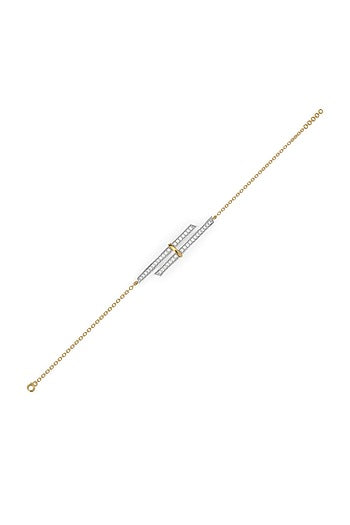 Gold Plated Lab-Grown Diamond Bracelet In Silver