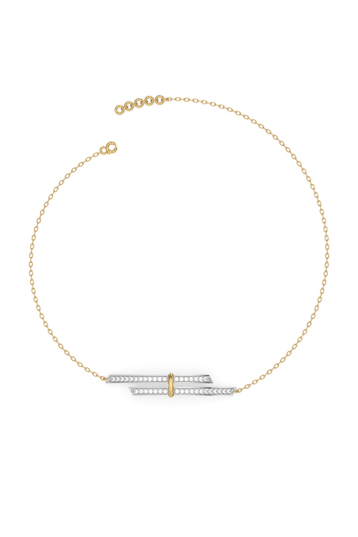 Gold Plated Lab-Grown Diamond Bracelet In Silver