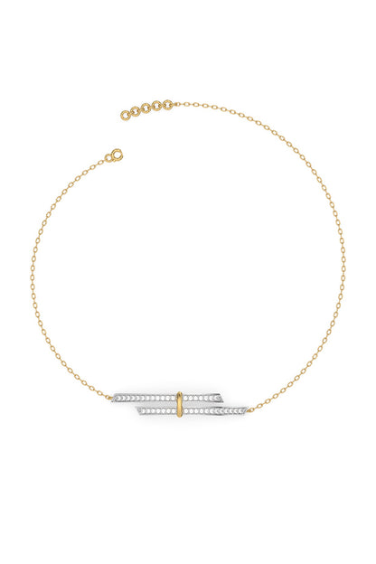 Gold Plated Lab-Grown Diamond Bracelet In Silver