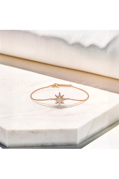 Gold Plated Lab-Grown Diamond Bracelet In Silver