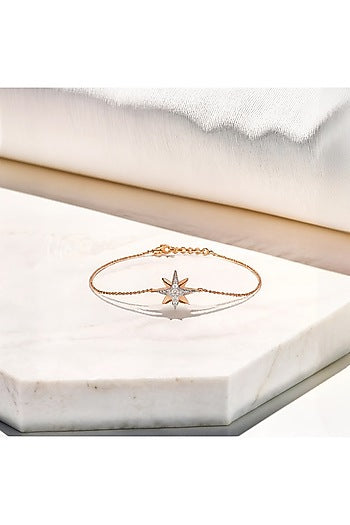 Gold Plated Lab-Grown Diamond Bracelet In Silver