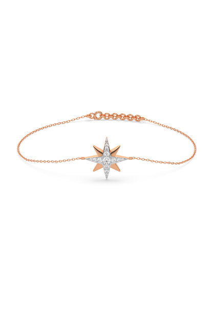 Gold Plated Lab-Grown Diamond Bracelet In Silver