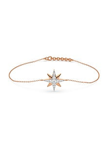 Gold Plated Lab-Grown Diamond Bracelet In Silver