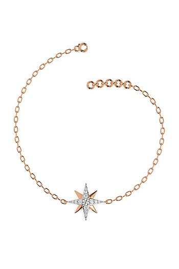 Gold Plated Lab-Grown Diamond Bracelet In Silver