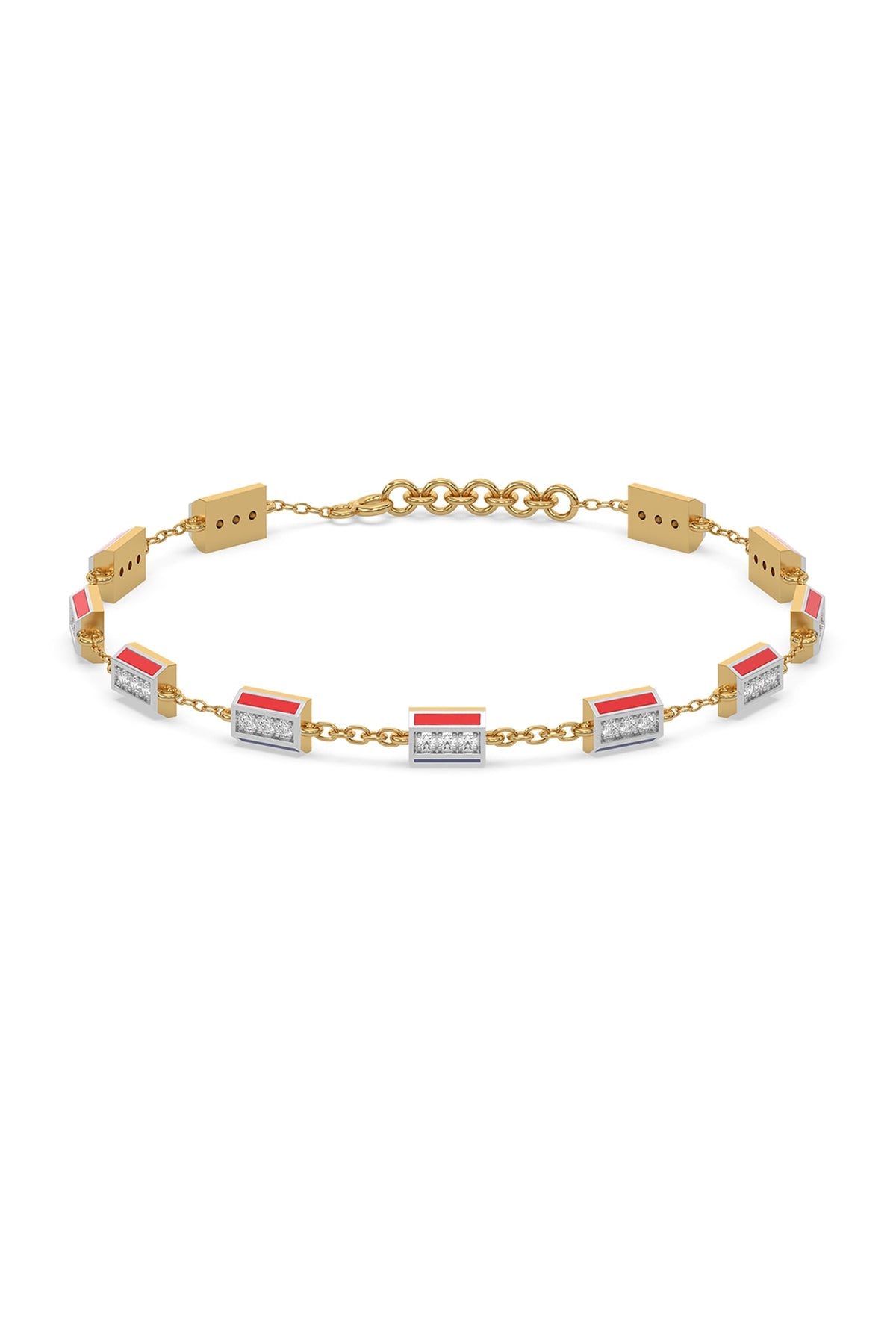Gold Plated Lab-Grown Diamond Bracelet In Silver