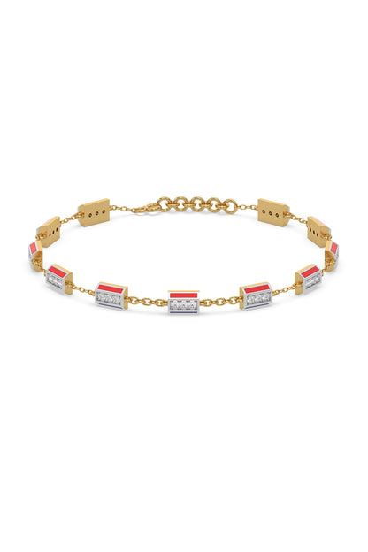 Gold Plated Lab-Grown Diamond Bracelet In Silver