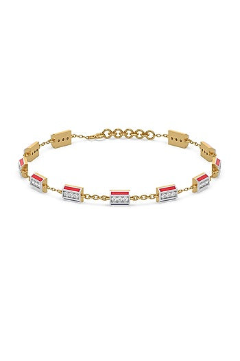 Gold Plated Lab-Grown Diamond Bracelet In Silver