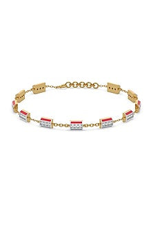 Gold Plated Lab-Grown Diamond Bracelet In Silver