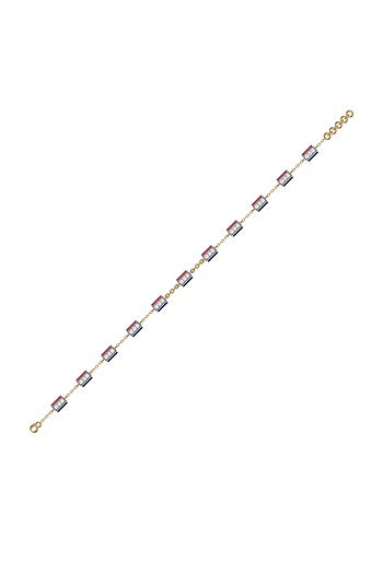Gold Plated Lab-Grown Diamond Bracelet In Silver