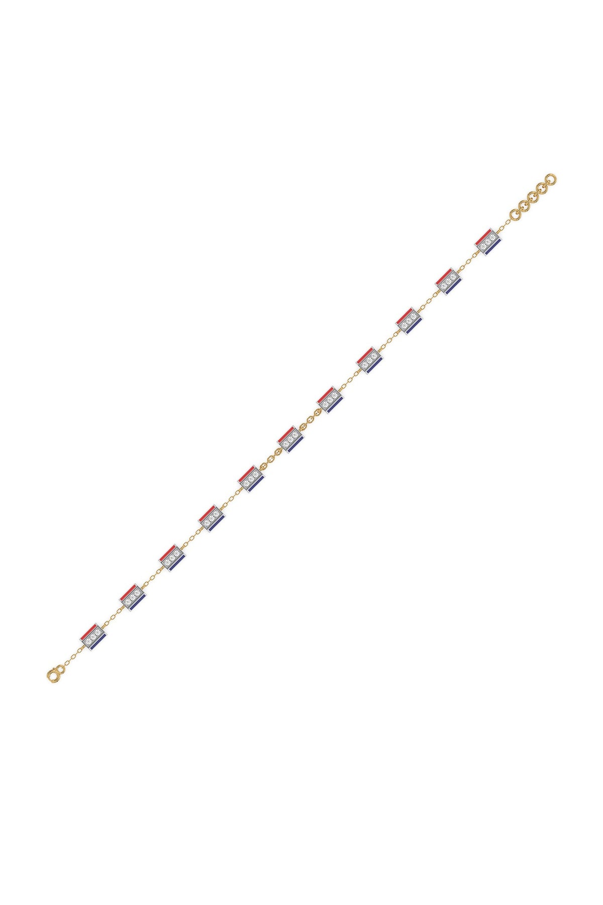 Gold Plated Lab-Grown Diamond Bracelet In Silver