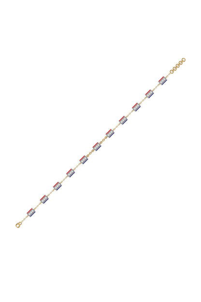 Gold Plated Lab-Grown Diamond Bracelet In Silver