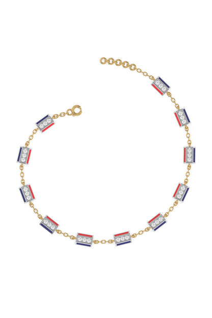 Gold Plated Lab-Grown Diamond Bracelet In Silver