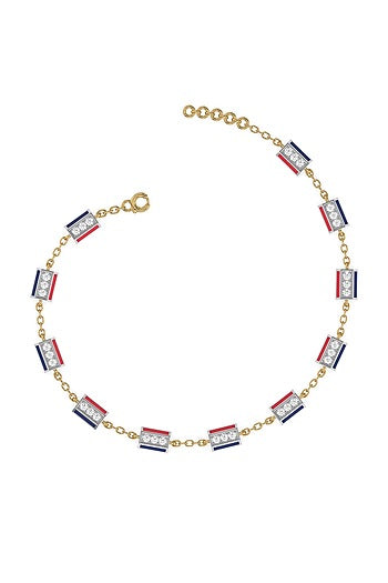 Gold Plated Lab-Grown Diamond Bracelet In Silver