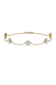 Gold Plated Lab-Grown Diamond Bracelet In Silver