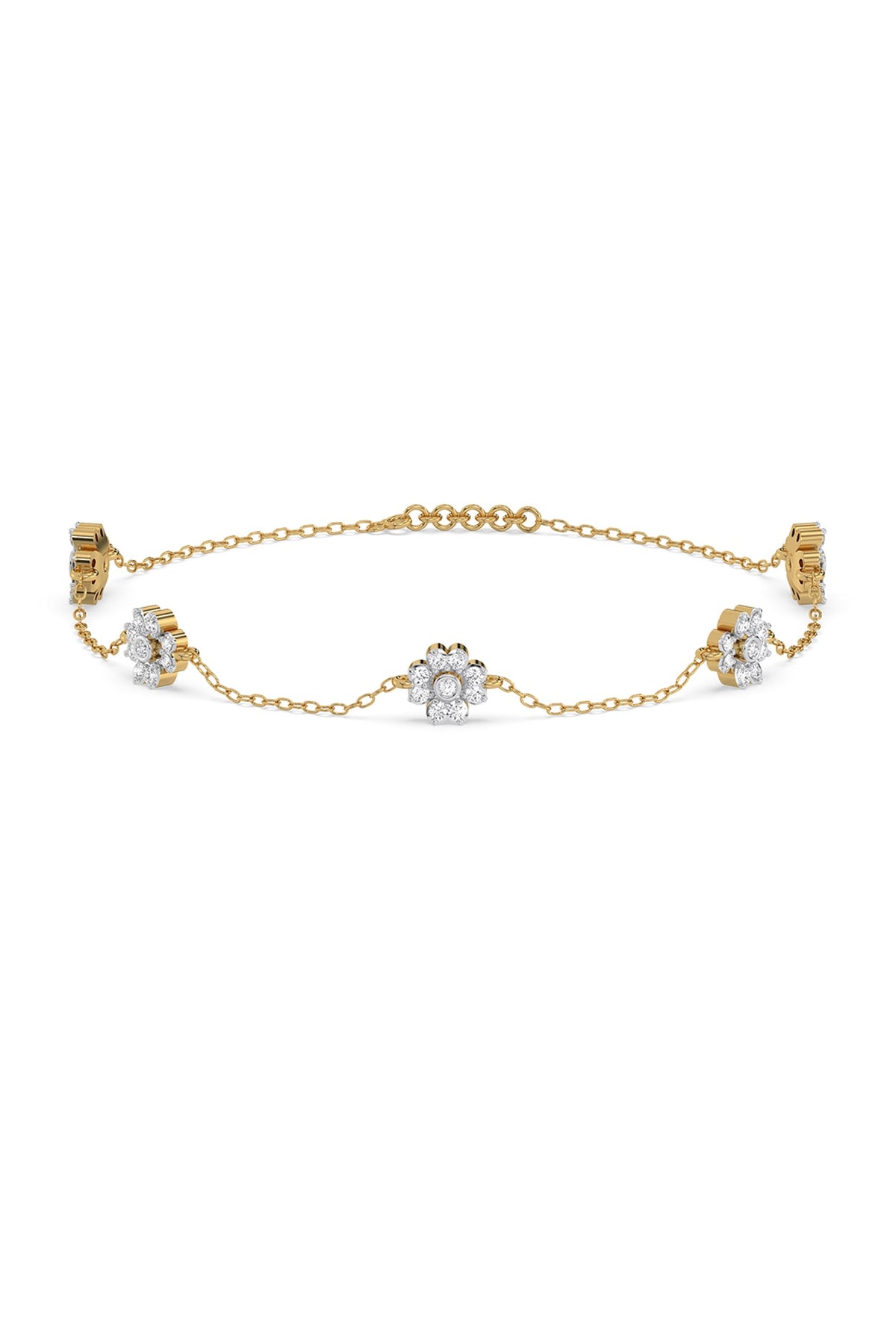 Gold Plated Lab-Grown Diamond Bracelet In Silver