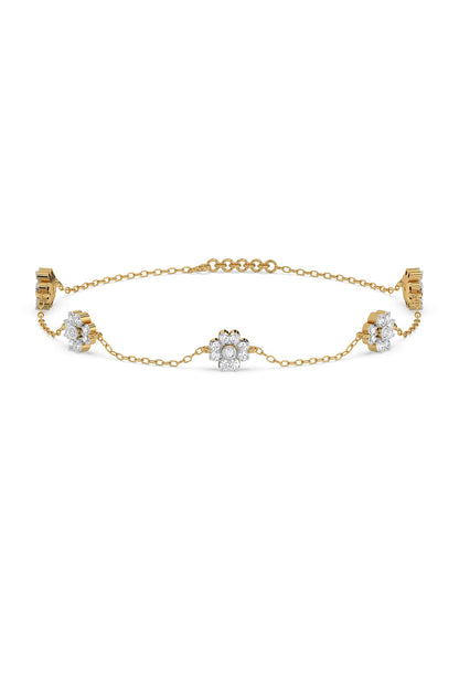 Gold Plated Lab-Grown Diamond Bracelet In Silver