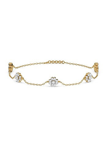 Gold Plated Lab-Grown Diamond Bracelet In Silver