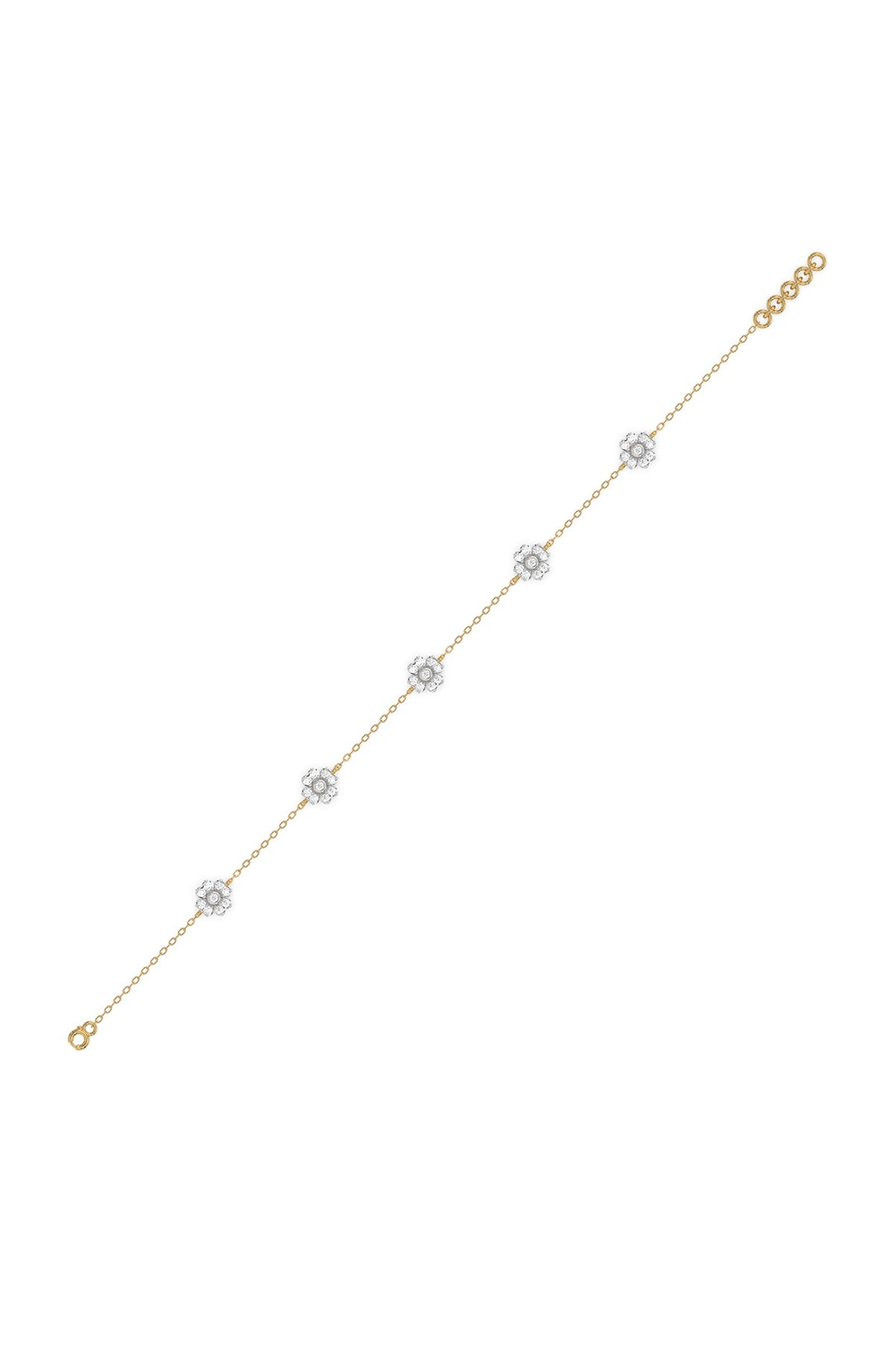 Gold Plated Lab-Grown Diamond Bracelet In Silver