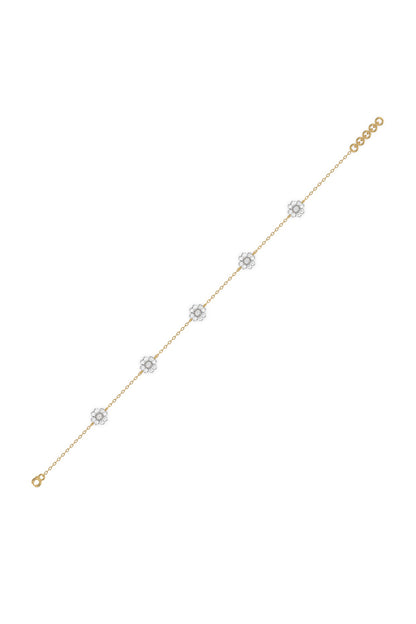 Gold Plated Lab-Grown Diamond Bracelet In Silver