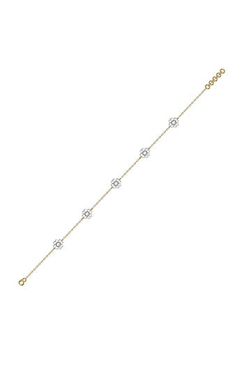 Gold Plated Lab-Grown Diamond Bracelet In Silver