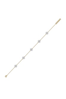 Gold Plated Lab-Grown Diamond Bracelet In Silver