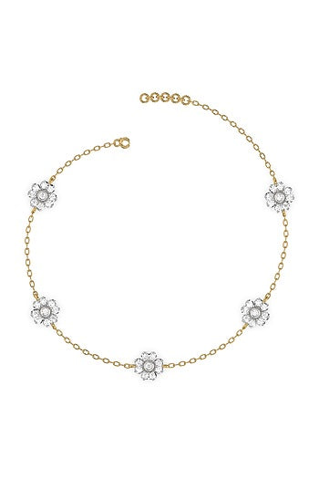 Gold Plated Lab-Grown Diamond Bracelet In Silver