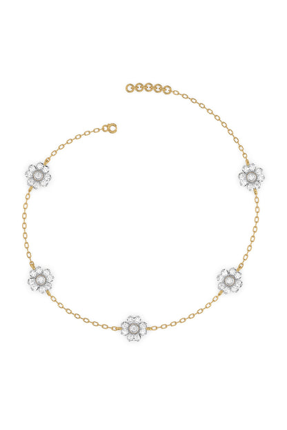 Gold Plated Lab-Grown Diamond Bracelet In Silver