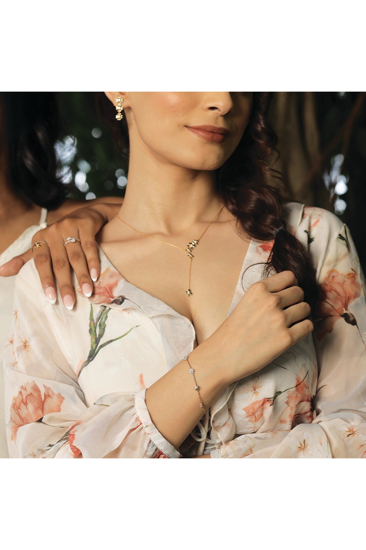 Gold Plated Lab-Grown Diamond Bracelet In Silver