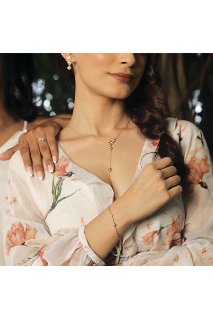 Gold Plated Lab-Grown Diamond Bracelet In Silver