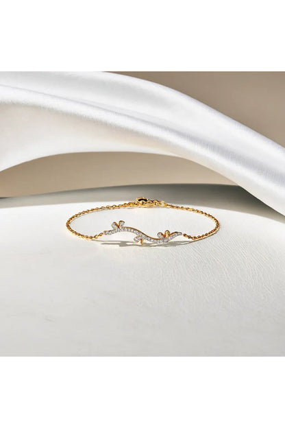 Gold Plated Lab-Grown Diamond Bracelet In Silver