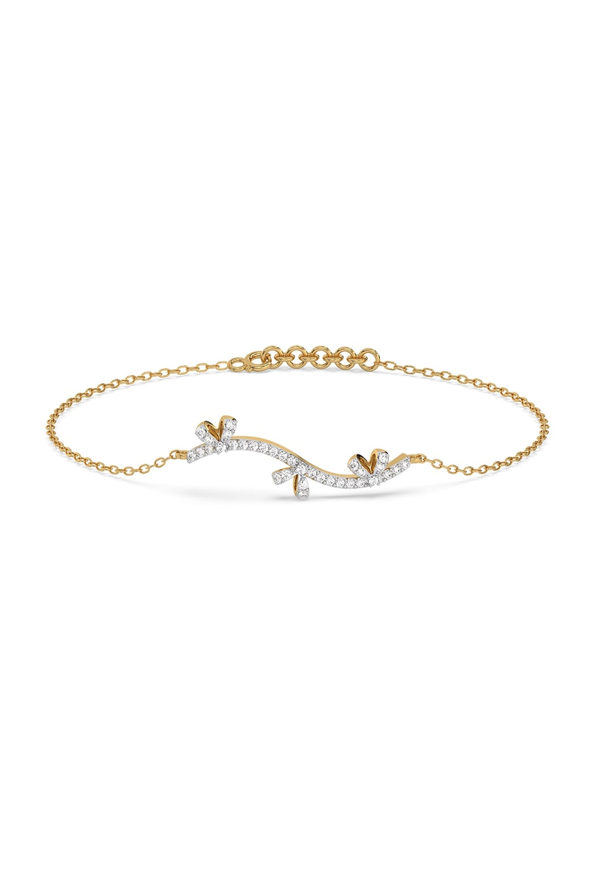 Gold Plated Lab-Grown Diamond Bracelet In Silver