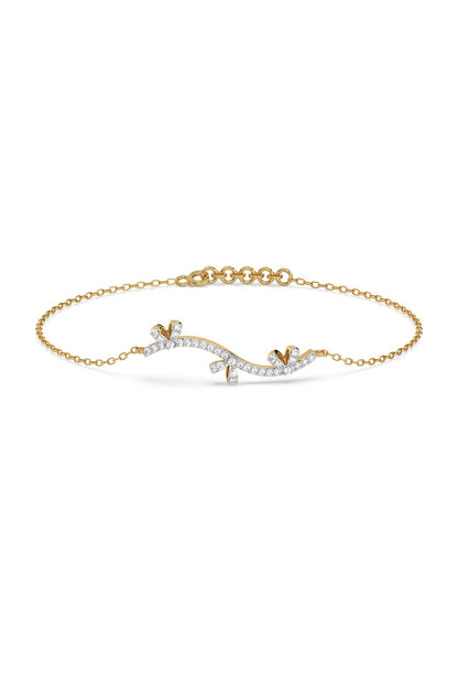 Gold Plated Lab-Grown Diamond Bracelet In Silver