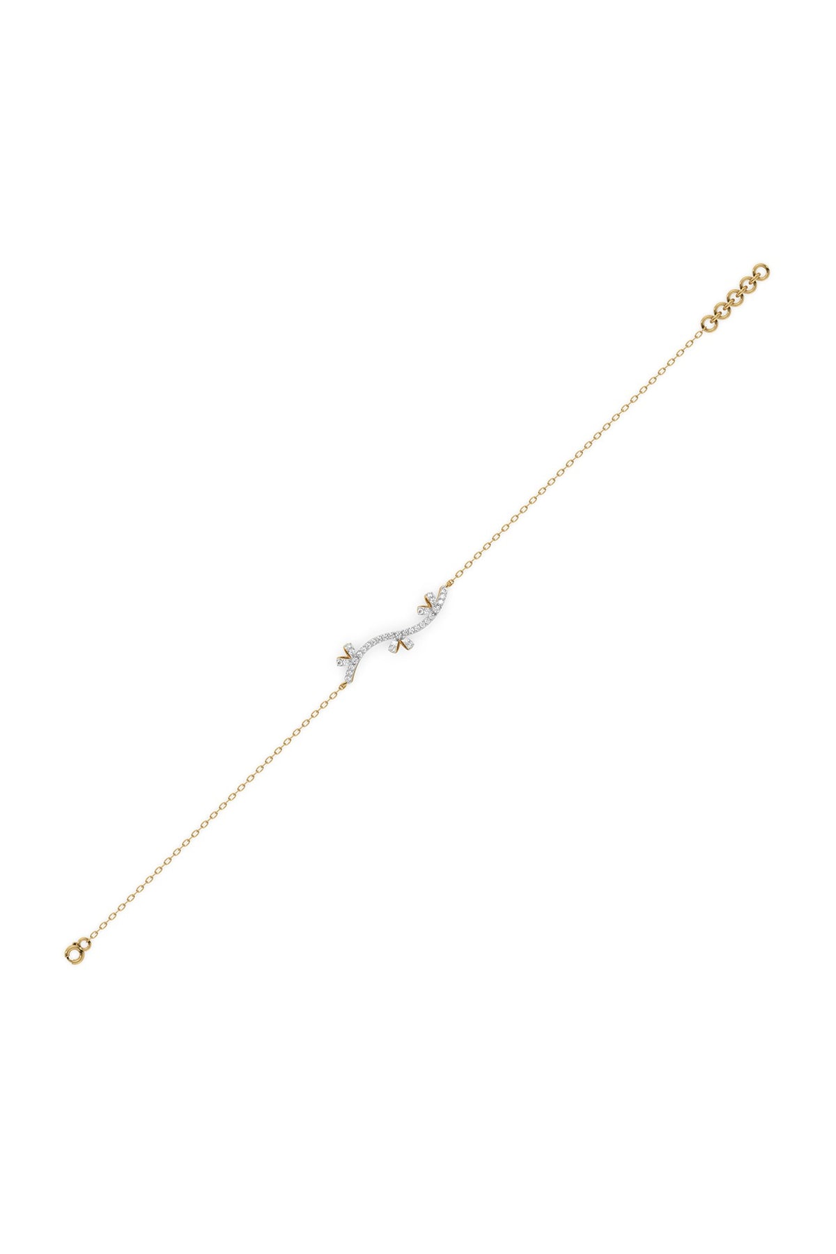 Gold Plated Lab-Grown Diamond Bracelet In Silver