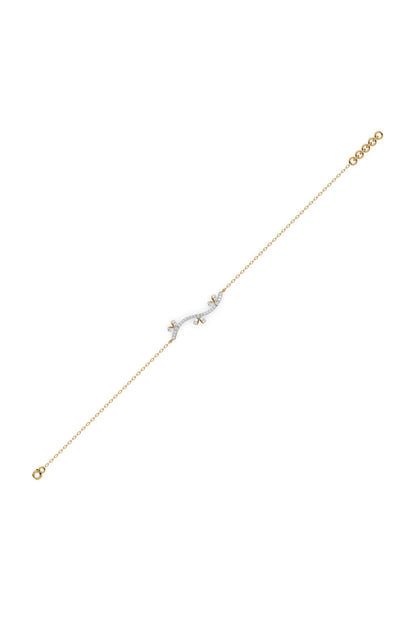 Gold Plated Lab-Grown Diamond Bracelet In Silver