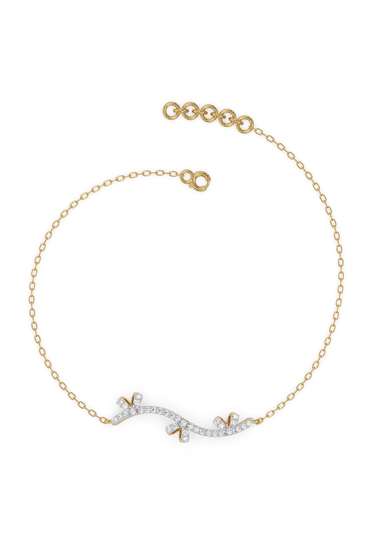 Gold Plated Lab-Grown Diamond Bracelet In Silver