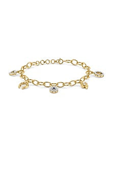 Gold Plated Lab-Grown Diamond Bracelet In Silver