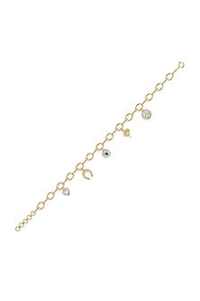 Gold Plated Lab-Grown Diamond Bracelet In Silver