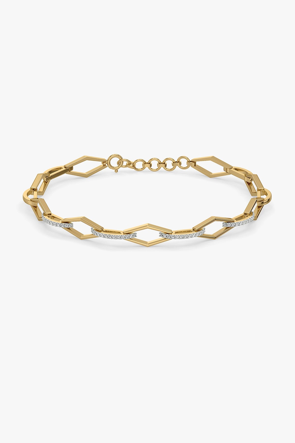 Gold Plated Diamond Eternal Link Tennis Bracelet